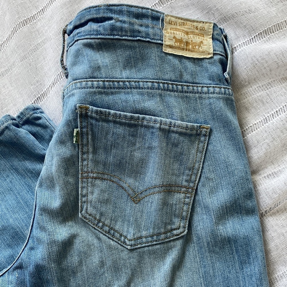 Levi light wash low flare denim. - Picture 2 of 13